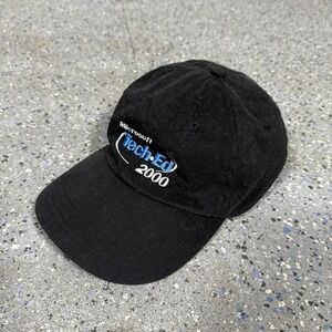 Vintage Microsoft Tech Ed 2000 Y2K Embroidered Logo Baseball Cap Black OS